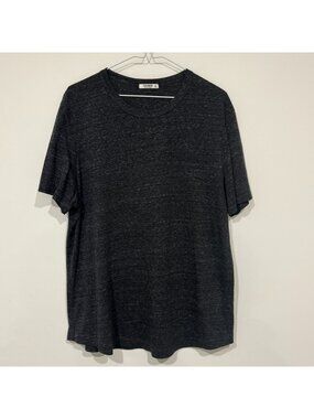 Buck Mason Curved Hem Short Sleeve Crewneck T-shirt Charcoal Grey Poly Cotton XL